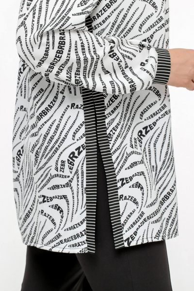 Блуза свободного силуэта мультиколор для делового стиля La rouge 6267 белый-(зебра) - фото 5