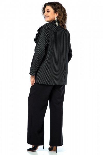 Черный костюм 2-ка из текстиля с декором Alani Collection 2017 узкая_полоска - фото 6