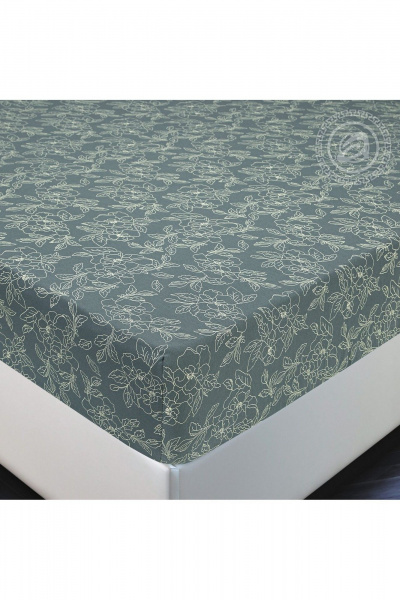 Простыня на резинке АРТПОСТЕЛЬ 253 цветы_зеленые - фото 1