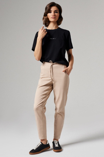 Демисезонные бежевые джинсы классического кроя Панда 141560w бежевый - фото 1