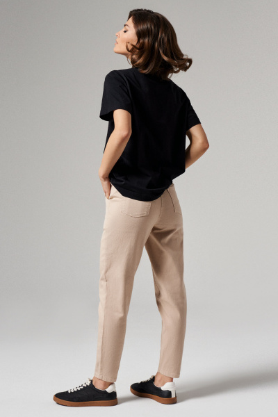 Демисезонные бежевые джинсы классического кроя Панда 141560w бежевый - фото 2