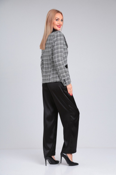 Демисезонный жакет из костюмной ткани с отложным воротником Takka Plus 23-212 - фото 6