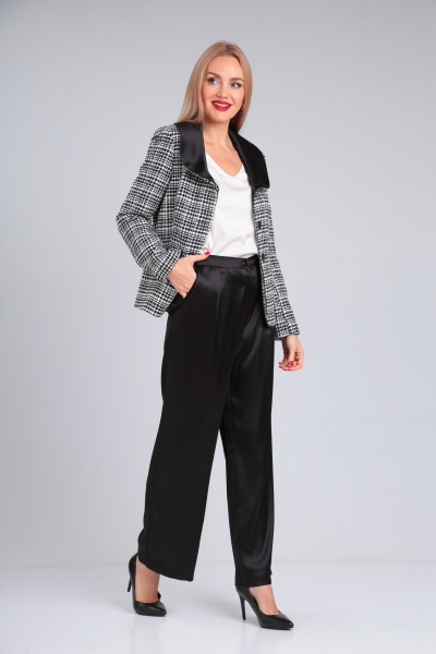 Демисезонный костюм из текстиля: жакет и брюки Takka Plus 23-213 - фото 5