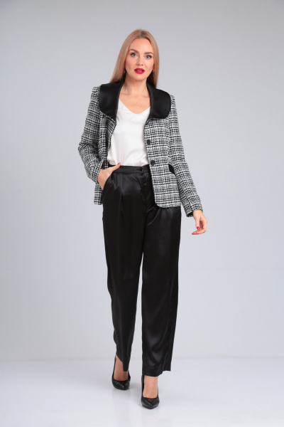 Демисезонный костюм из текстиля: жакет и брюки Takka Plus 23-213 - фото 4