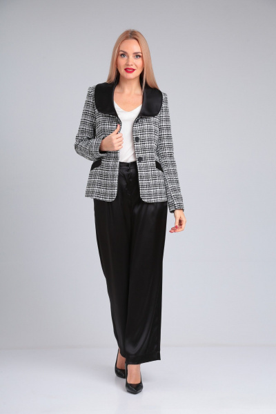 Демисезонный костюм из текстиля: жакет и брюки Takka Plus 23-213 - фото 3