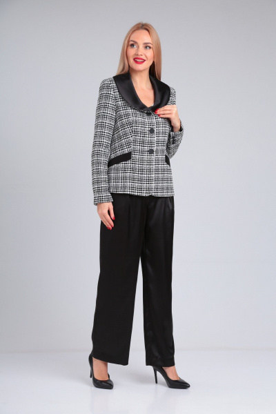 Демисезонный костюм из текстиля: жакет и брюки Takka Plus 23-213 - фото 1