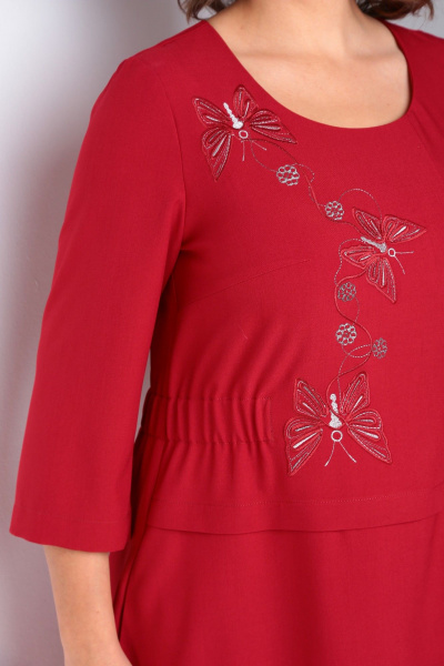 Демисезонное платье из костюмной ткани с вышивкой Takka Plus 23-203 - фото 8