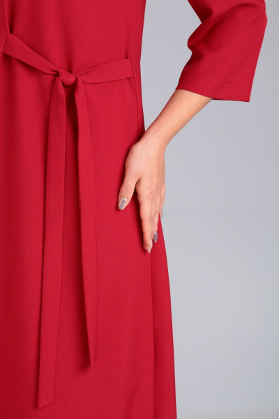 Демисезонное платье из костюмной ткани с вышивкой Takka Plus 23-203 - фото 7