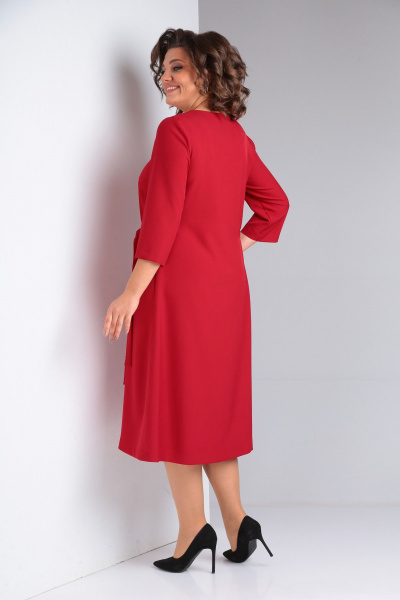 Демисезонное платье из костюмной ткани с вышивкой Takka Plus 23-203 - фото 4