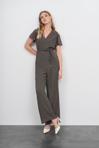Комбинезон на вискозной подкладке из шифона KIARA Collection 4221 серый - фото 2