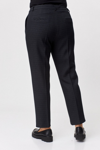 Демисезонное платье из трикотажа с сеткой и люрексом БелЭльСтиль 586-2 87 22 черно-серая клетка - фото 4