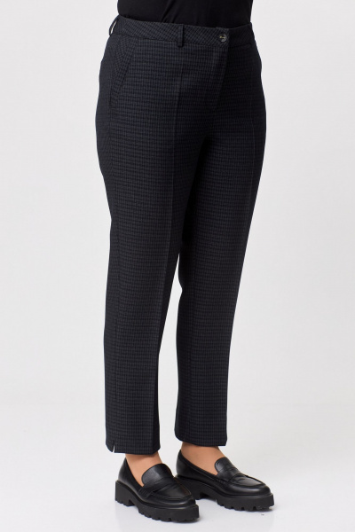 Демисезонное платье из трикотажа с сеткой и люрексом БелЭльСтиль 586-2 87 22 черно-серая клетка - фото 1