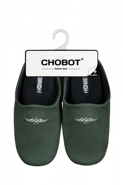 Зеленые тапочки с орнаментом для дома Chobot 04Т-114 орнамент - фото 1