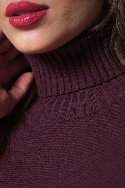 Демисезонное платье из трикотажа прямого силуэта Панда 164680w бордовый - фото 3