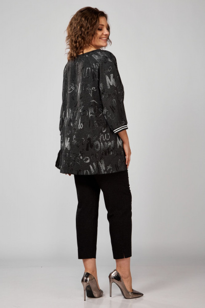 Комплект блуза и зауженные брюки из трикотажа Anna Majewska 1531 темно-серый - фото 6