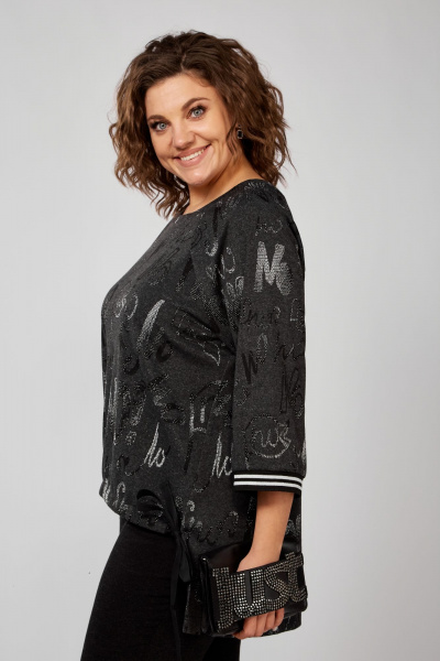 Комплект блуза и зауженные брюки из трикотажа Anna Majewska 1531 темно-серый - фото 5