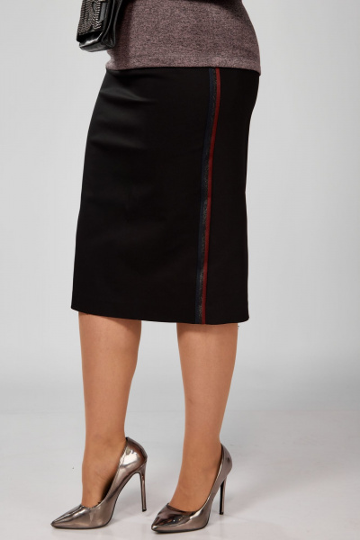 Юбка зауженная из смесовой ткани с кокеткой и тесьмой Anna Majewska А032 - фото 4