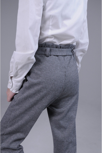 Детские брюки-леггинсы из хлопка с высокой посадкой Tammi 1Т60-23/1 черный_белый - фото 6