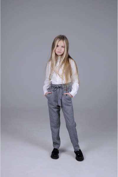 Детские брюки-леггинсы из хлопка с высокой посадкой Tammi 1Т60-23/1 черный_белый - фото 1