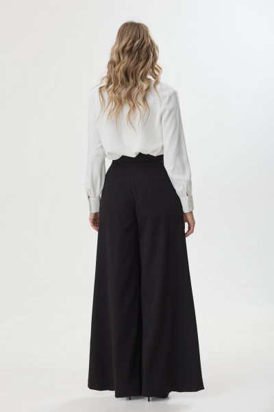 Брюки расклешённые на запах из костюмной ткани Lyushe 3675 - фото 6