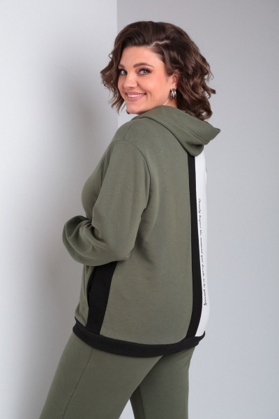 Брюки, жилет, худи Диомант 1940 олива-белый - фото 10