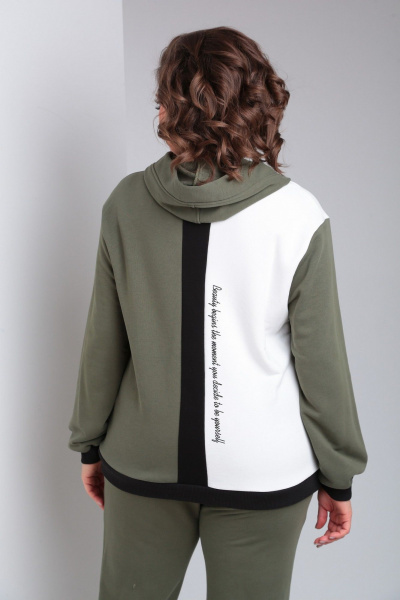 Брюки, жилет, худи Диомант 1940 олива-белый - фото 11