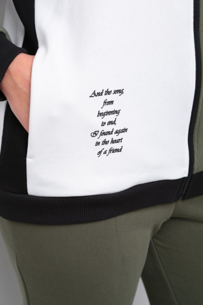 Брюки, жилет, худи Диомант 1940 олива-белый - фото 12