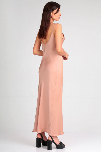 Нарядное розовое платье из текстиля для особых случаев Таир-Гранд 6551 пудра - фото 2
