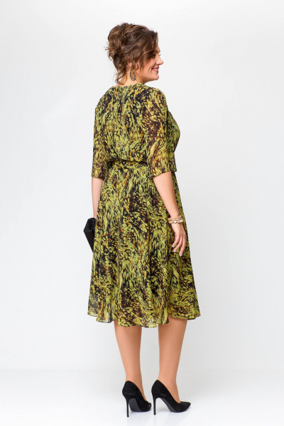 Платье Swallow 706 олива/бежево-черный_принт - фото 8