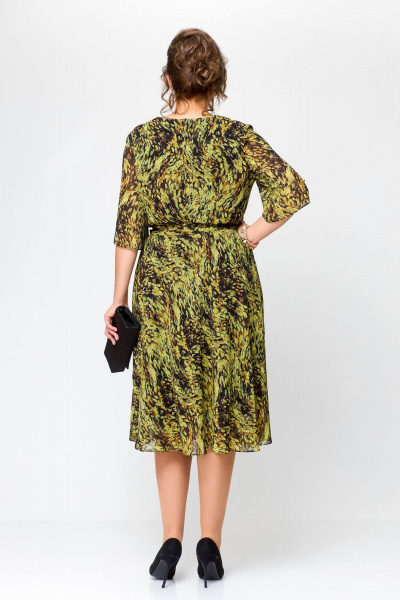 Платье Swallow 706 олива/бежево-черный_принт - фото 9