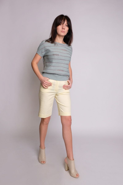 Шорты летние из текстиля желтые BURVIN 7261-31 1 - фото 3