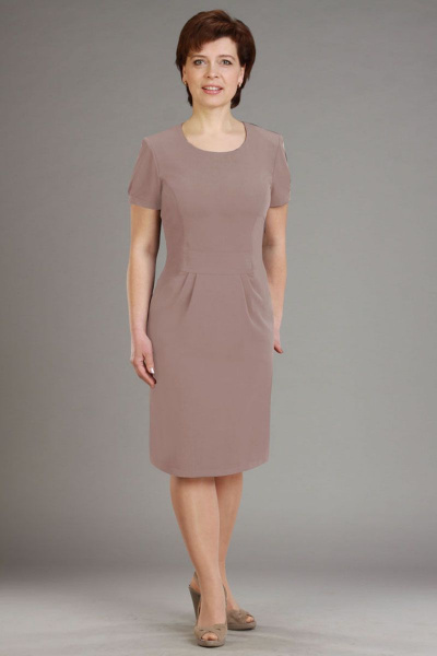 Демисезонное платье из текстиля классического кроя Таир-Гранд 6515 кофейный - фото 1