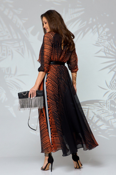 Платье Anastasia 1067.1 черный/оранжевый - фото 17