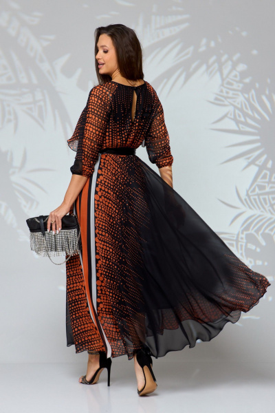 Платье Anastasia 1067.1 черный/оранжевый - фото 15