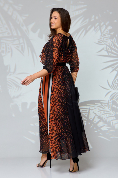 Платье Anastasia 1067.1 черный/оранжевый - фото 14