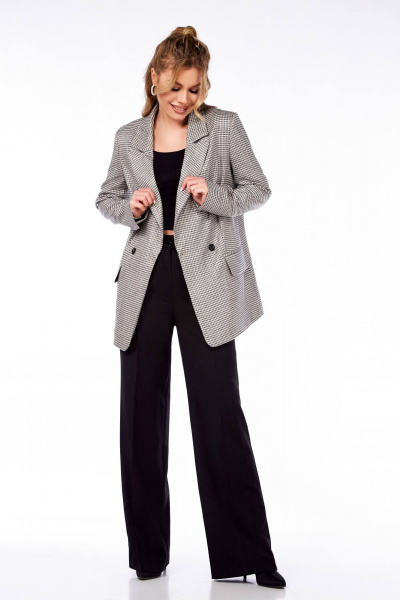 Брюки, жакет Ольга Стиль Л-216 беж_черный - фото 1