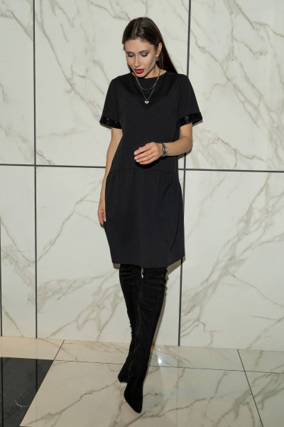Платье Luna 129 чёрный - фото 12