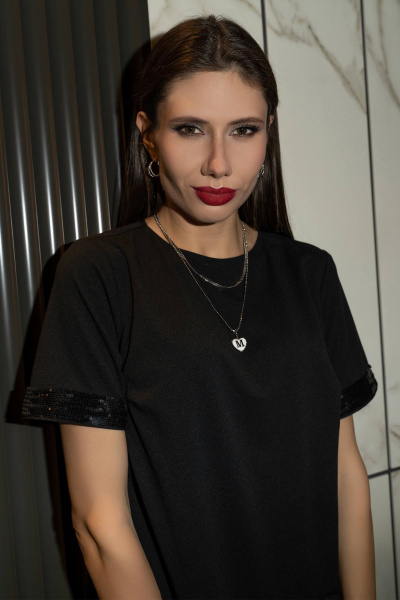 Платье Luna 129 чёрный - фото 9