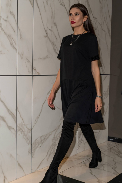 Платье Luna 129 чёрный - фото 6