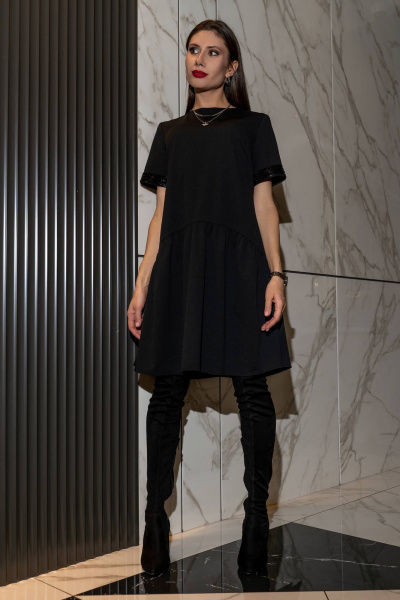 Платье Luna 129 чёрный - фото 1