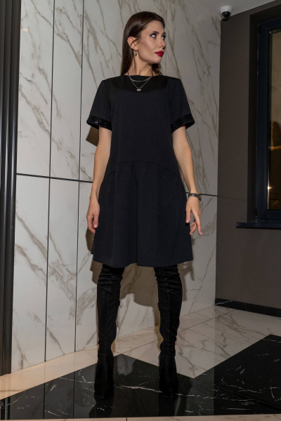 Платье Luna 129 чёрный - фото 2