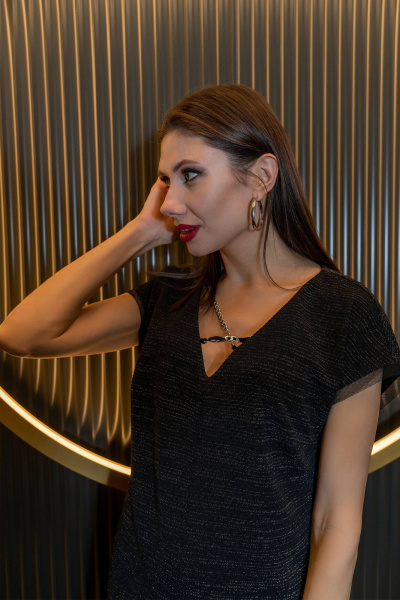 Платье Luna 132 чёрный - фото 8