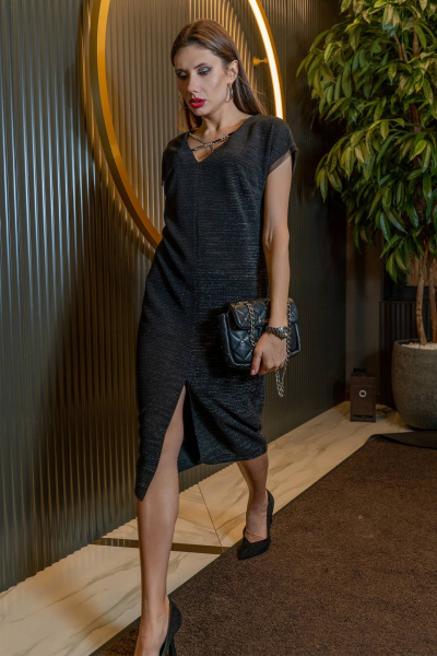 Платье Luna 132 чёрный - фото 4