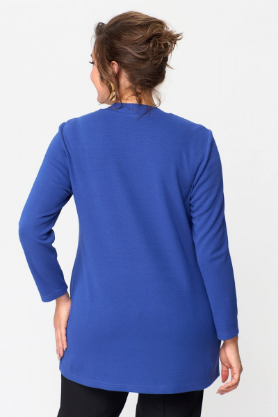 Синяя трикотажная туника свободного кроя для повседневной носки Zlata 4434 василек - фото 7