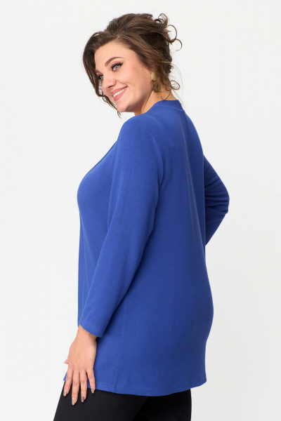 Синяя трикотажная туника свободного кроя для повседневной носки Zlata 4434 василек - фото 6