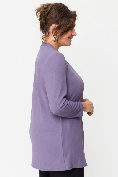 Фиолетовая трикотажная туника большого размера для комфортных образов Zlata 4434 сиреневый - фото 6