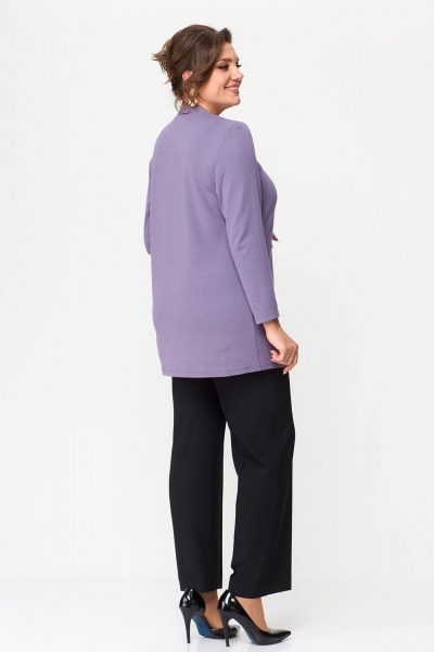 Фиолетовая трикотажная туника большого размера для комфортных образов Zlata 4434 сиреневый - фото 3