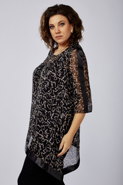 Блуза и брюки из сетки и текстиля нарядный Новелла Шарм А3952-1 - фото 5