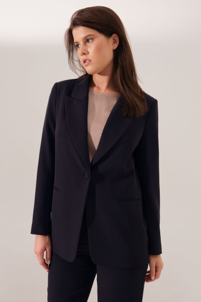 Деловой костюм с синими брюками и жакетом Панда 161920w синий - фото 3