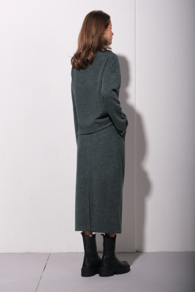 Джемпер, юбка Luitui R4034 зеленый - фото 2